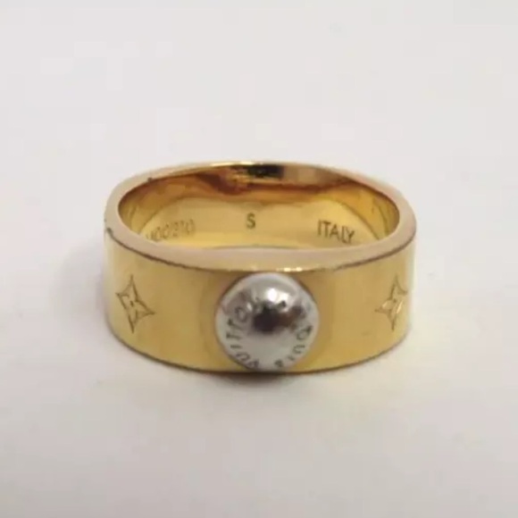 LOUIS VUITTON Nanogram Gold & Silver Ring - Size Small - Picture 2 of 14